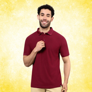 Maron Men's Regular Fit Half Sleeve Soild Casual Bold Polo T-Shirt